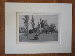 Charles A. Gould House, Greenlawn, NY, 1916, Lithograph. John Russell Pope