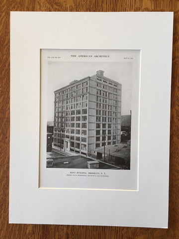 Kent Building, Brooklyn, NY, 1916, Lithograph. Day & Zimmerman