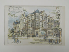 Oxford Buildings, Colwyn Bay, Wales, 1897, Original Plan. Booth, Chadwick, Porter.