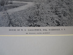 W.G. Gallowhur House, Scarsdale, NY, 1911, Lithograph. William Bates