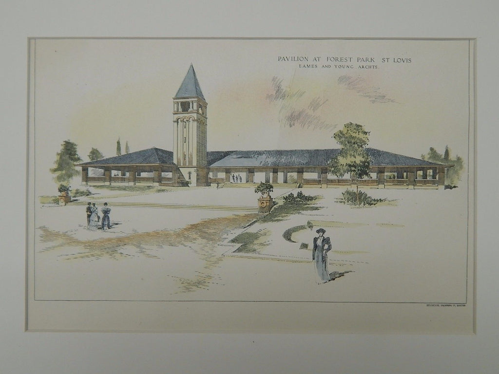 Pavilion at Forest Park, St. Louis, MO, 1897, Original Plan. Eames & Young.