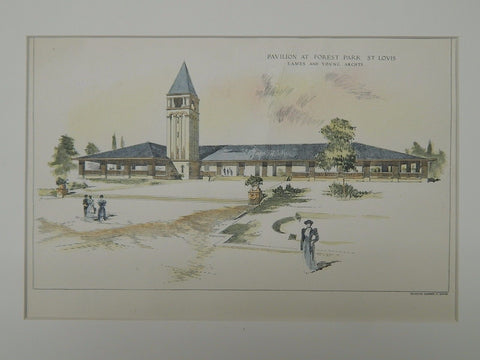 Pavilion at Forest Park, St. Louis, MO, 1897, Original Plan. Eames & Young.