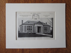 Public Library Indian Orchard Branch, Springfield, MA, 1911, Lithograph. Donohue