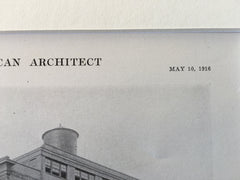 Kent Building, Brooklyn, NY, 1916, Lithograph. Day & Zimmerman