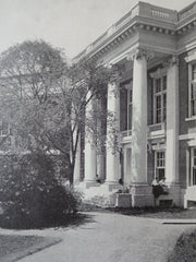 Elizabeth Cary Agassiz House, Radcliffe College, Cambridge, MA, 1911, Lithograph. A.W. Longfellow.