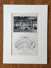 Interior, Glen Ridge Country Club, NJ, 1916, Litho. Davis, McGrath & Kiessling