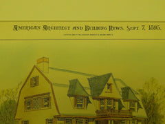 House for A. D. Claflin, Newton Center, MA, 1895, Original Plan. Samuel J. Brown.