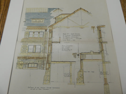 Lyman Gymnasium, Plan #1, Brown University, Providence, RI. 1891. Stone, Carpenter, Willson.