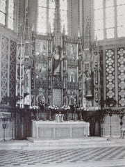 St. Florian Church, Interior, Detroit, MI, 1929, Lithograph. Cram & Ferguson
