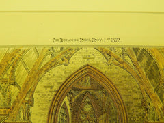 Sanctuary, St. Walburge's Church, Preston, England, 1872, Original Plan. S.J. Nicholl.