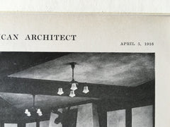 Interior, Glen Ridge Country Club, NJ, 1916, Litho. Davis, McGrath & Kiessling