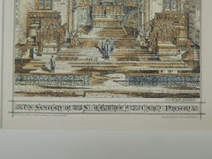 Sanctuary, St. Walburge's Church, Preston, England, 1872, Original Plan. S.J. Nicholl.