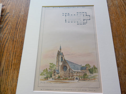 St. Margaret's Church, Washington, DC 1892. Original Plan. W.A. Potter.