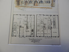 Stable for George G. Hall, Boston, MA 1896. Original Plan. Hand-colored. Whitney Lewis.