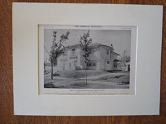 Harold Kountze House, Exterior, Denver, CO, 1916, Lithograph. W.E. & A.A. Fisher