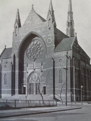 St. Florian Church, Exterior, Detroit, MI, 1929, Lithograph. Cram & Ferguson