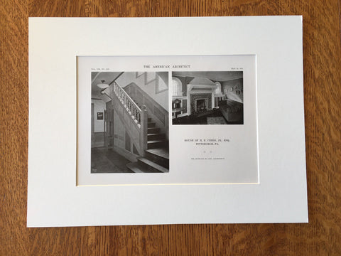 House of H.B. Chess, Jr., Esq., Pittsburgh, PA, 1916, Lithograph. Edward B. Lee