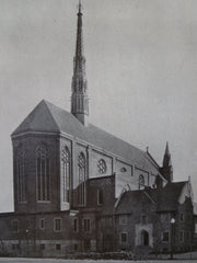 St. Florian Church, Exterior, Detroit, MI, 1929, Lithograph. Cram & Ferguson