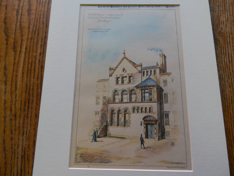 Parish House, Church of Reformation, Brooklyn 1894. Original. Dehli & Chamberlin.