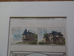 Cottage for Sanford C. Hovey, Providence, RI, 1878. Original Plan. Walker & Gould.