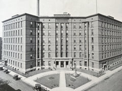 Michael Reese Hospital, Chicago, IL, 1916, Lithograph. Schmidt, Garden & Martin