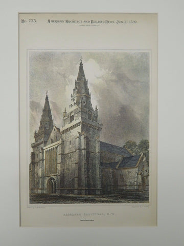 Aberdeen Cathedral, Aberdeen, Scotland, 1890, Original Plan.