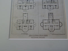 Adams Nervine Asylum, Jamaica Plain, MA 1879, Original Plan. Hand-colored. Cabot & Chandler.