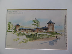 Shelter, Castle Island, Boston, MA 1894. Original Plan. Edmund Wheelwright.