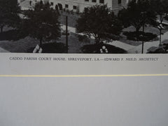 Caddo Parish Court House, Shreveport, LA, 1929, Lithograph. Edward F. Neild