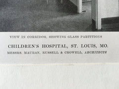 Children's Hospital, St. Louis, MO, 1916, Lithograph. Mauran, Russell