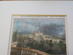 View of the Capital, Washington, DC 1897, Original Plan. Hand-colored.