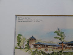 Shelter, Castle Island, Boston, MA 1894. Original Plan. Edmund Wheelwright.