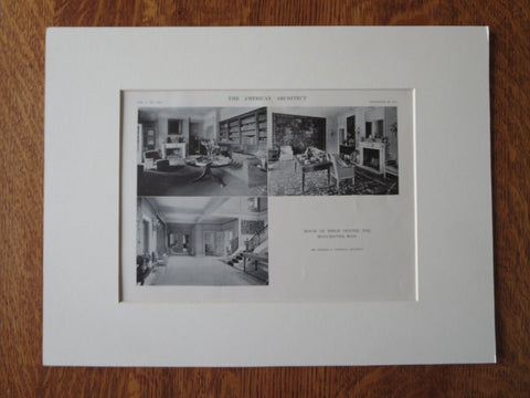 Interior, Philip Dexter House, Manchester, MA, 1911, Litho. C. Cogswell