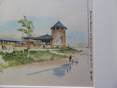 Shelter, Castle Island, Boston, MA 1894. Original Plan. Edmund Wheelwright.