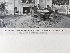 Mrs. Regina Rothschild House, Deal, NJ, 1916, Lithograph. Albert Gottlieb