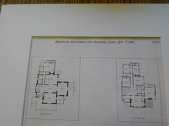 House for C. J. Carpender, New Brunswick, NJ 1879, Original Plan. Hand-colored.  Potter & Robertson.