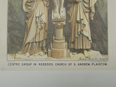 Statues, Church of St. Andrew, Plaistow, England, 1872, Original Plan. James Brooks.