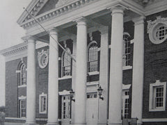 Interior, Town Hall, Lancaster, MA, 1911, Lithograph. A.W. Longfellow