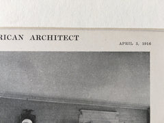 Interior, John McElroy House, South Orange, NJ, 1916, Litho. Davis/McGrath