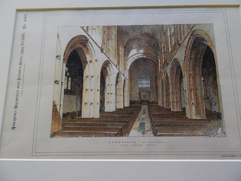 Sherborne Minster, Sherborne Abbey, Sherborne UK 1895. Original. Hand Colored.
