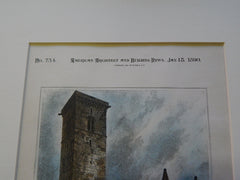 St. Andrew's Church, St. Andrew's, Scotland, UK 1890, Original Rendition. W.W. Billings