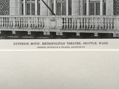 Metropolitan Theatre, Seattle, WA, 1916, Lithograph. Howells & Stokes.