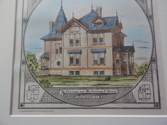 Cottage for Sanford C. Hovey, Providence, RI, 1878. Original Plan. Walker & Gould.