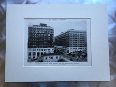Metropolitan Buildings, 4th Ave, Seattle, WA, 1916, Lithograph. Howells & Stokes.