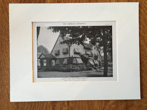 Mrs. James P. Olney House, Rome, NY, 1916, Lithograph. Neson & Van Wagenen