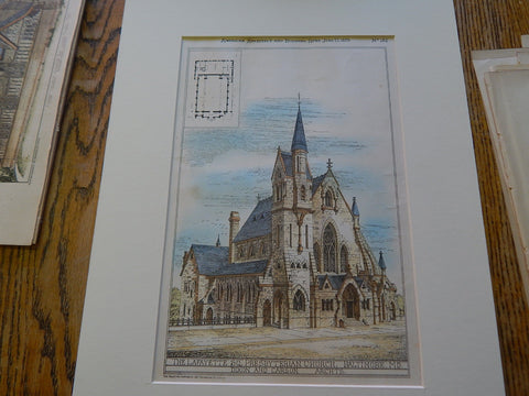Lafayette Square Presbyterian Church, Baltimore, MD 1879, Original Plan. Dixon & Carson.