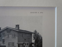 Mrs. James Moffitt House, Piedmont Park, CA, 1911, Lithograph.