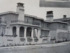Mrs. James Moffitt House, Piedmont Park, CA, 1911, Lithograph.