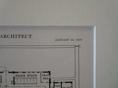 Glenn Stewart Estate, Locust Valley, L.I., NY, 1916, Lithograph. Alfred Hopkins