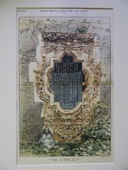 Window of Mission San Jose, Near San Antonio, TX, 1890. Original Plan. Campbell.